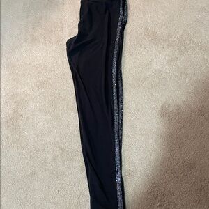 Victoria secret pink Black Leggings with Sequin Side Stripe vintage